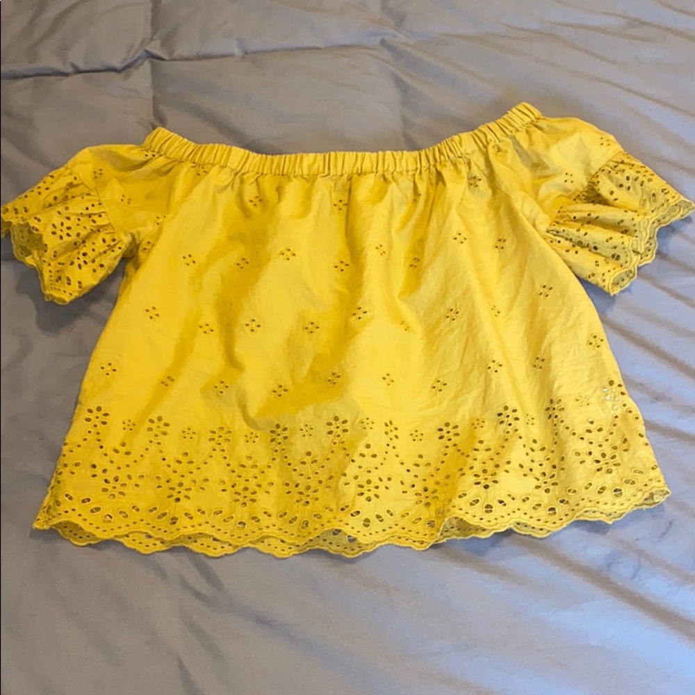 Yellow Madewell off shoulder top